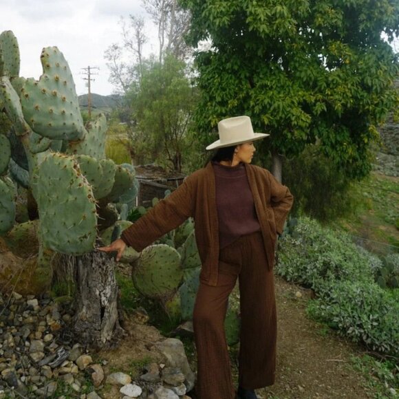 NWT HONEST COTTON Womens Carrier Coat - Handmade 100% Cotton Boxy Layer One Size - Picture 2 of 6